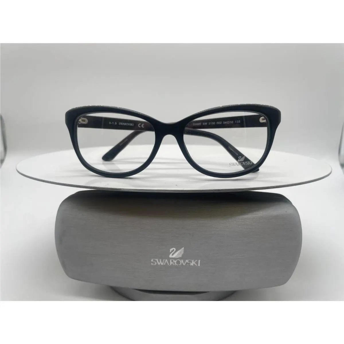 Swarovski Dame SW 5100 002 Matte Black Cat Eye Eyeglasses Frame 54-16-135 SK5100