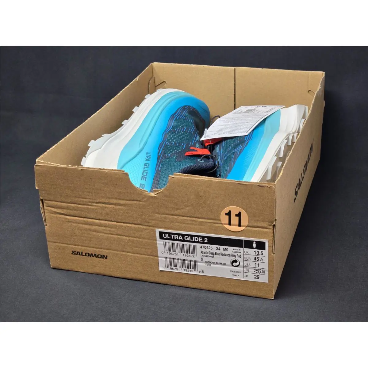 Salomon shoes - Salomon Ultra Glide 2 - Ultra Glide - 470425 - Blue, Manufacturer: Atlantic Deep Blue/ Radiance Fiery Red 7