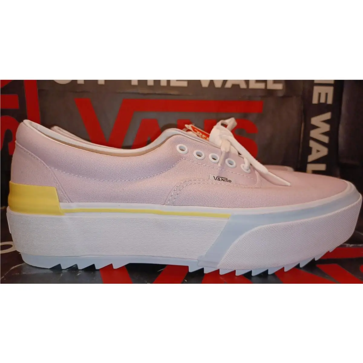 Men`s 3.5/Womens 5 Era Stacked Platform Pastel Multi/true White VN0A4BTO24D by Vans