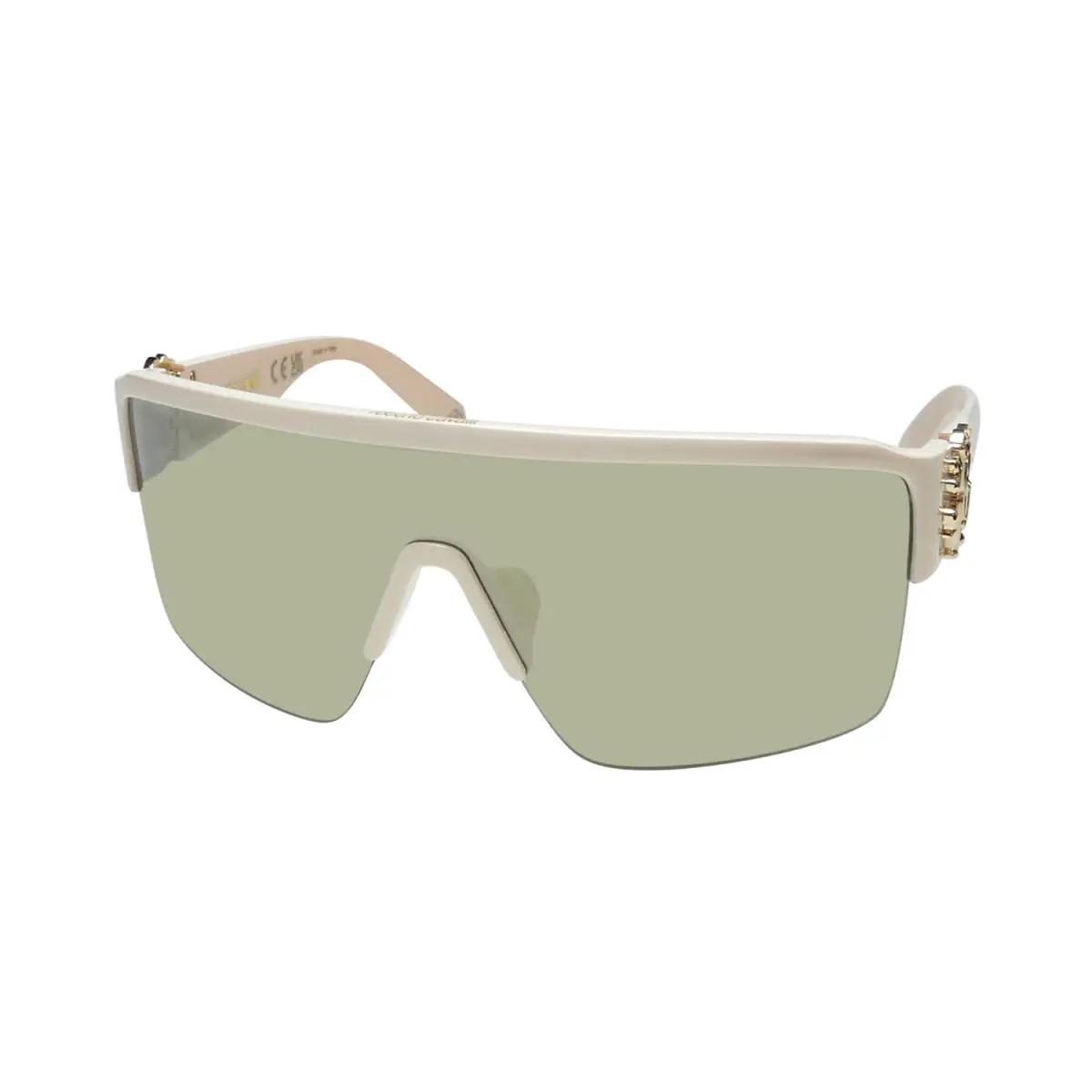 SRC037 Sunglasses Shield Signature Logo From Authorized Seller Beige / Pink by Roberto Cavalli