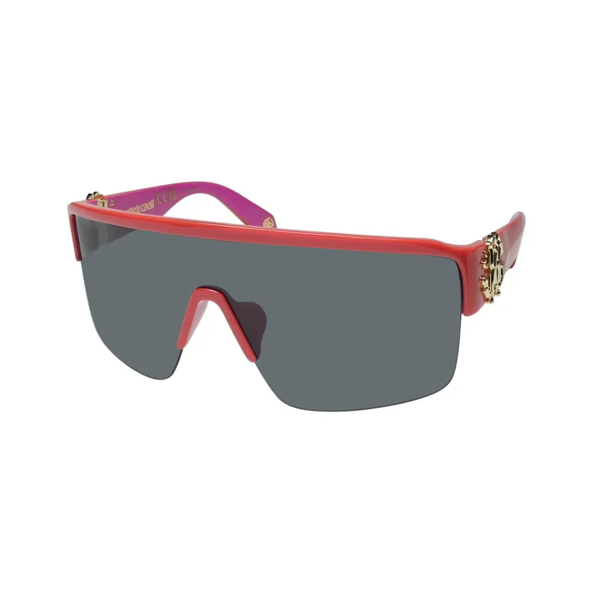 SRC037 Sunglasses Shield Signature Logo From Authorized Seller Red / Fuxia by Roberto Cavalli