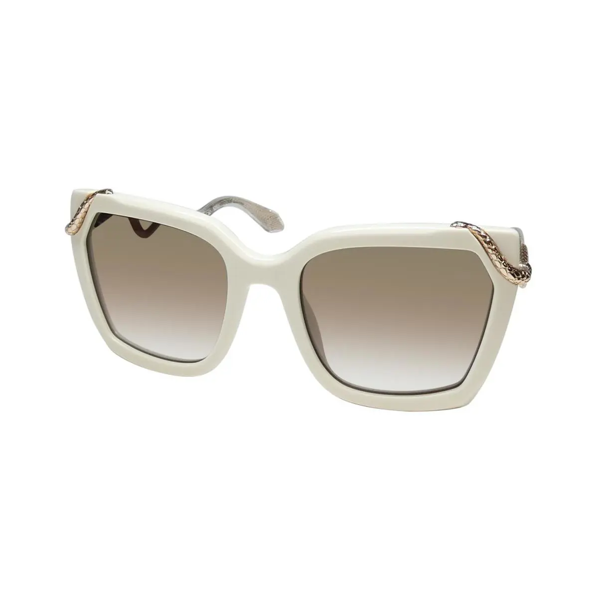 Roberto Cavalli SRC034 Sunglasses Beige Plastic 9X7G Womens Italy Square