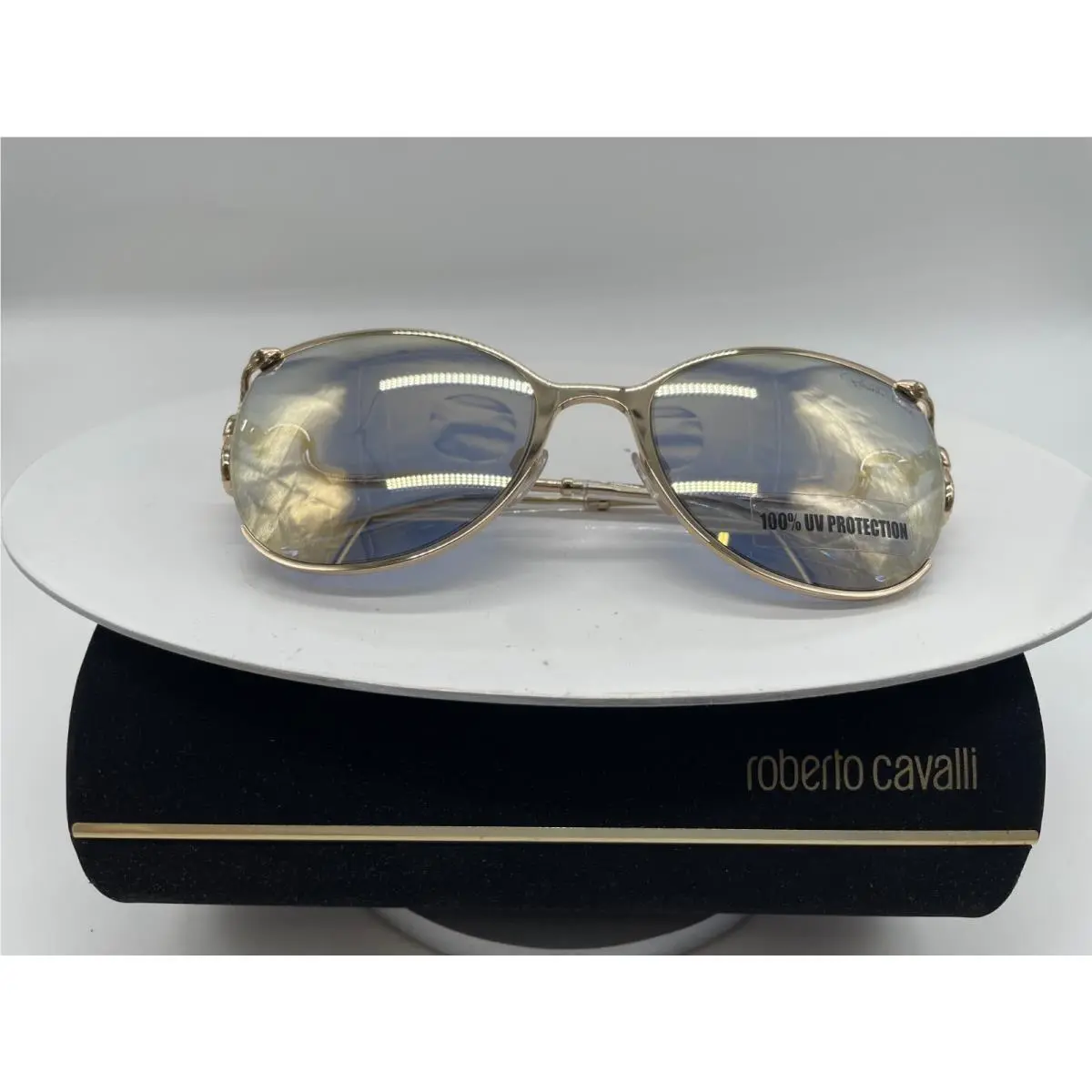 Roberto Cavalli Careggine RC1025 32C Sunglasses with Gold Smoke Mirror Lenses