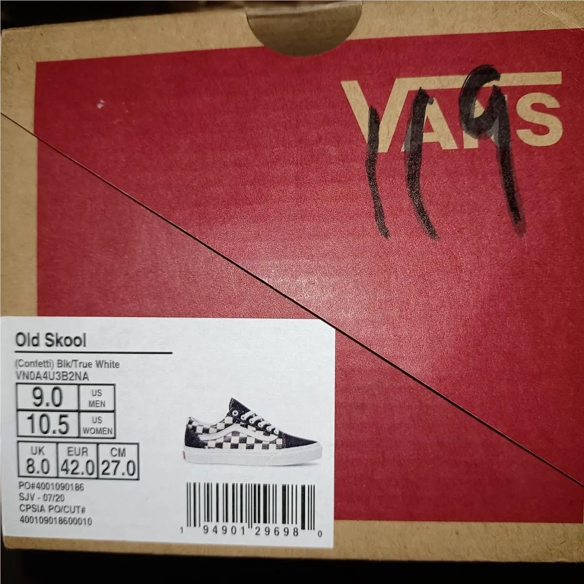 Vans shoes - Confetti - Confetti - VN0A4U3B2NA - (Confetti) Black / True White, Manufacturer: (Confetti) Black / True White 11
