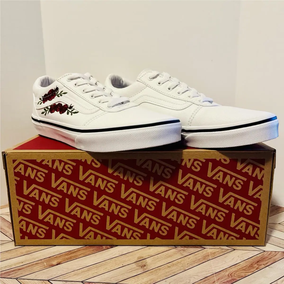 Vans shoes - VANS Ward Rose Embroidery - Ward Rose Embroidery - VN0A3TFWTBD - White (UPC: 0197642448717) 8