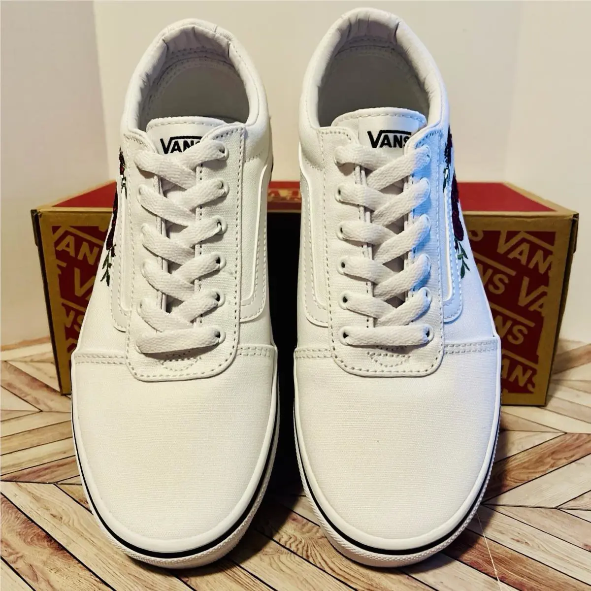 Vans shoes - VANS Ward Rose Embroidery - Ward Rose Embroidery - VN0A3TFWTBD - White (UPC: 0197642448717) 1