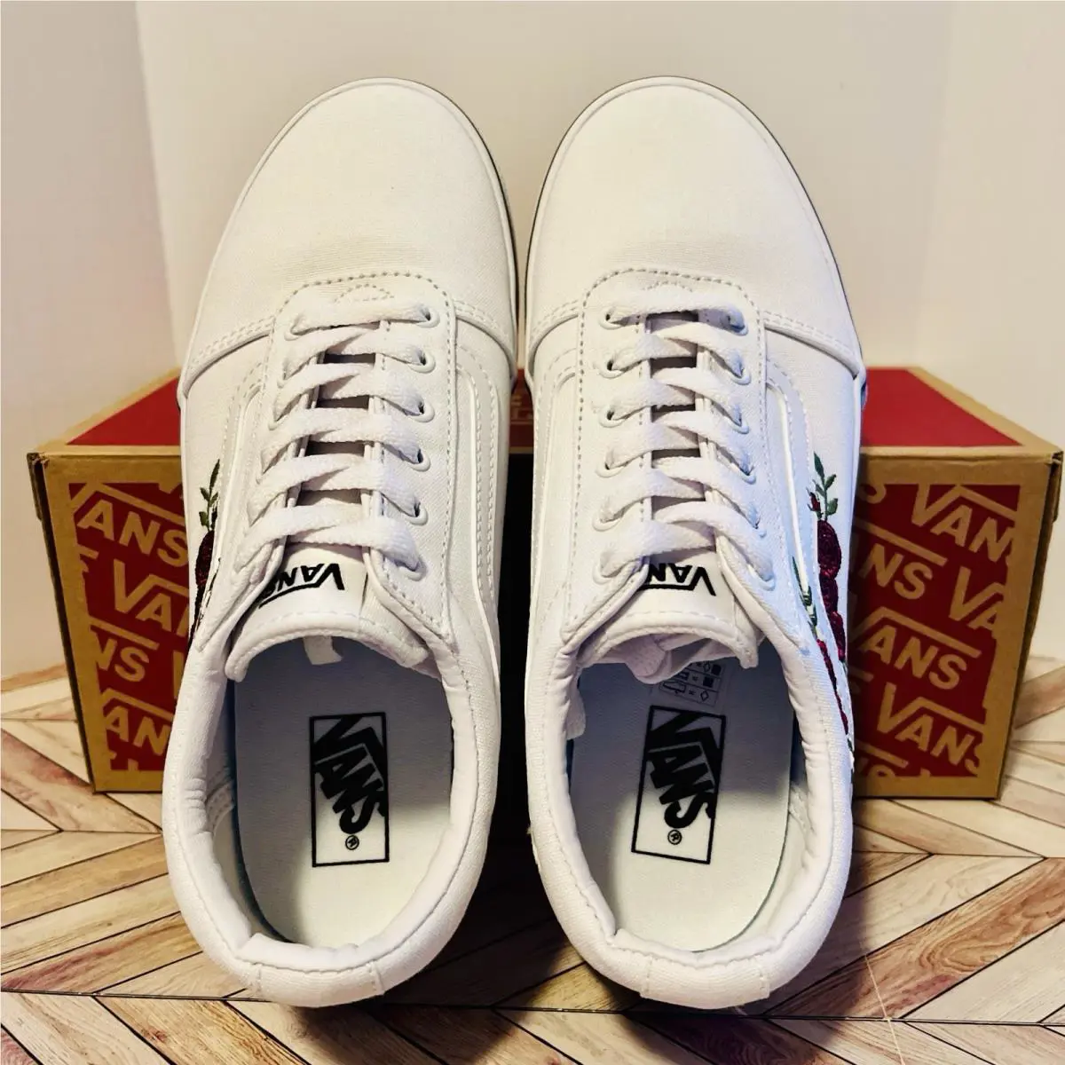 Vans shoes - VANS Ward Rose Embroidery - Ward Rose Embroidery - VN0A3TFWTBD - White (UPC: 0197642448717) 2