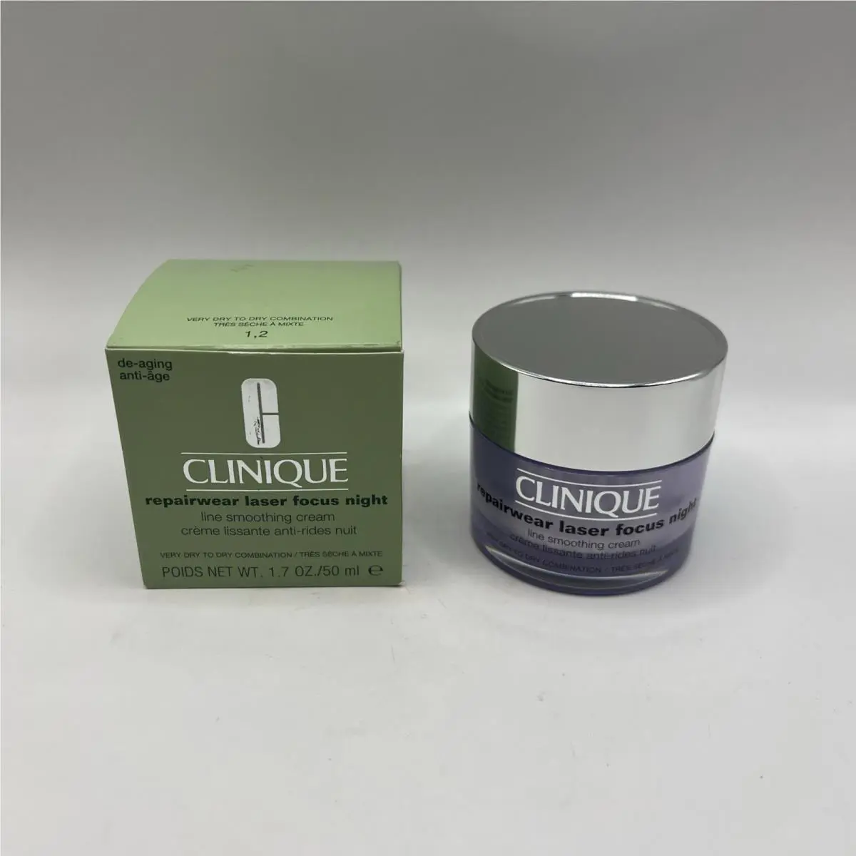 Clinique Repairwear Laser Focus Night Line Smoothing Cream 1.7 oz/50ml Dry 1 2
