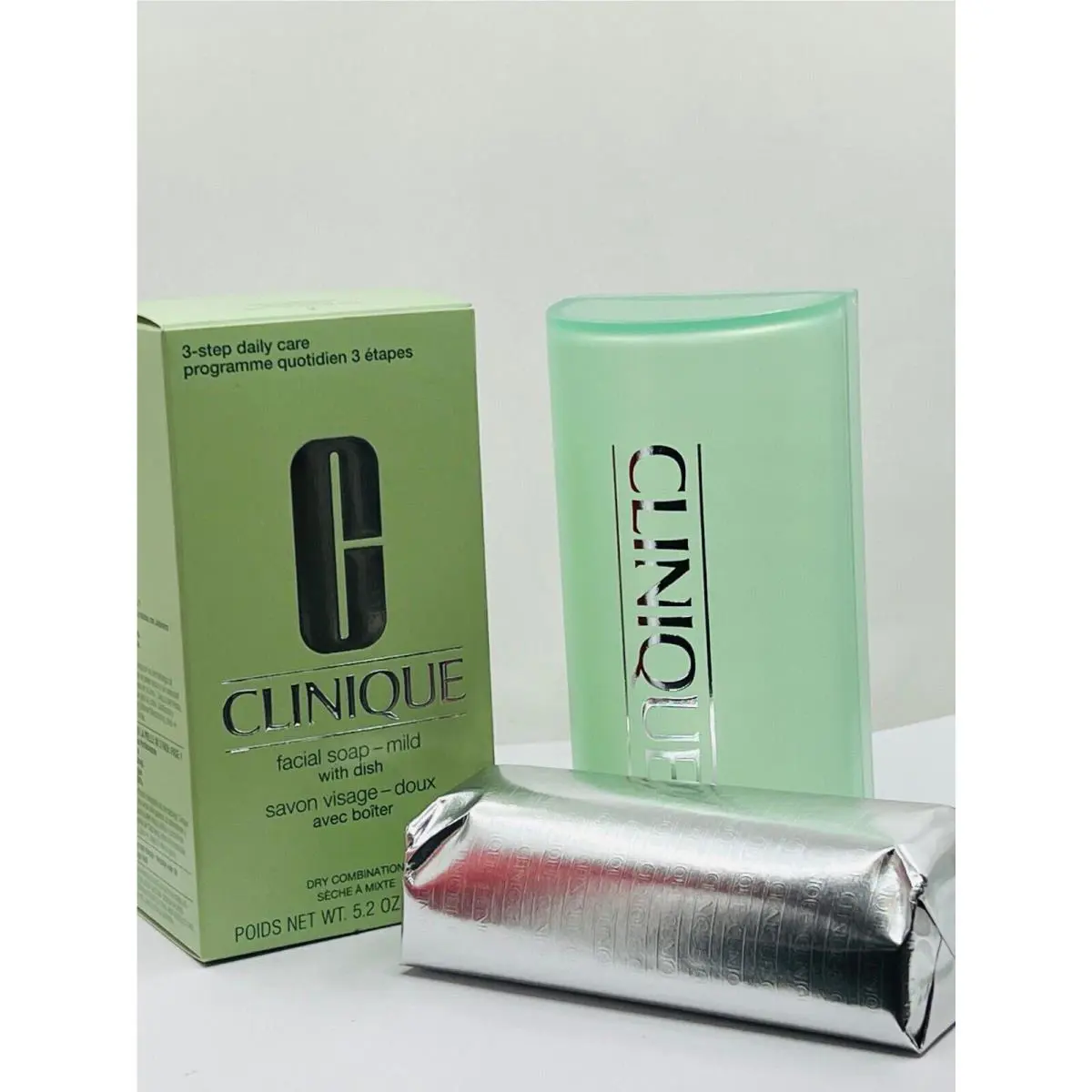 Clinique Facial Soap Bar Mild with Dish - 5.2 oz Rare Collection