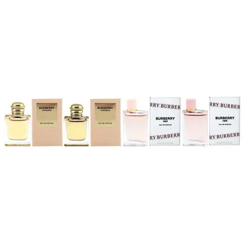 Burberry For Women 4 Piece Miniature Coffret Set 2 x Goddess 2 x Her