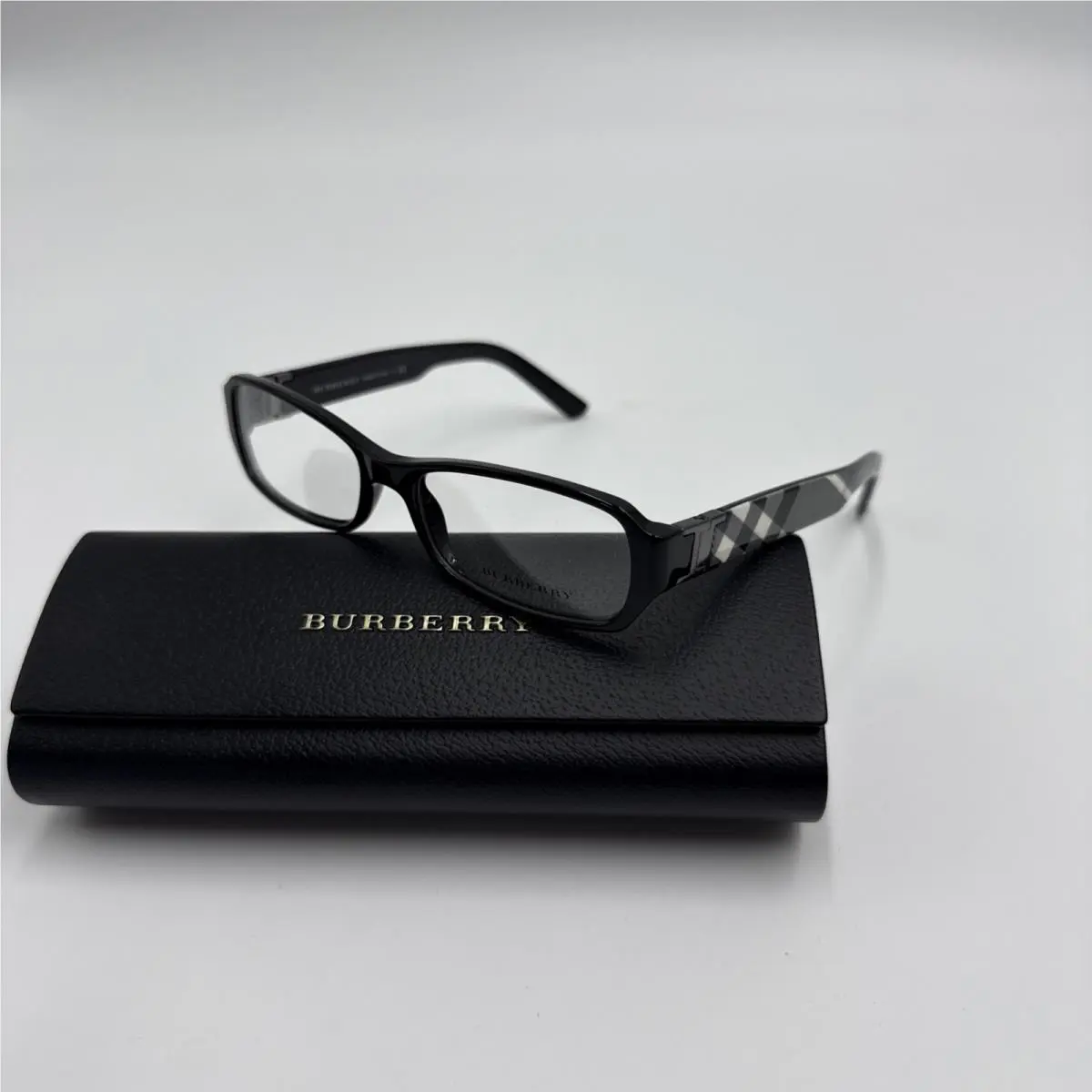 Burberry BE2082 3001 Black Glossy Acetate Luxury Italy Eyeglasses -womens