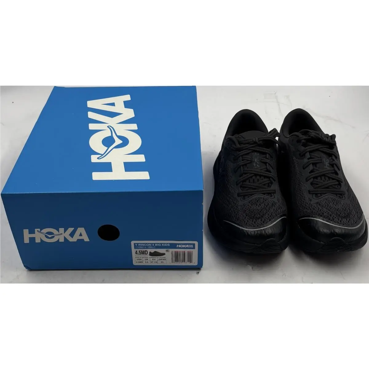 Hoka Youth Y Rincon 4 Big Kids 4.5MD Black/black Mesh 37 1/3 1168874 Bblc