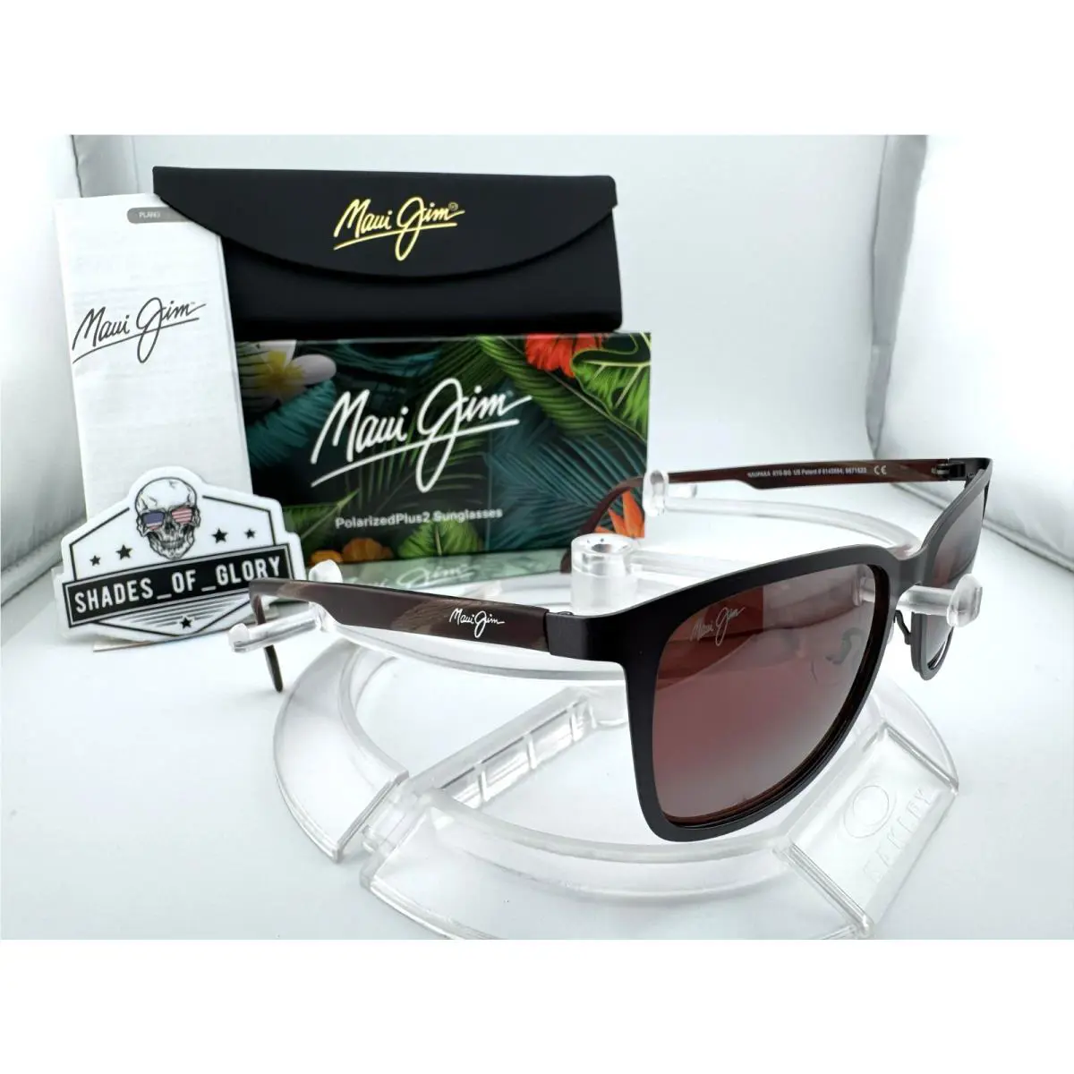 Maui Jim Naupaka MJ 775-02S Dark Gunmetal W/ Maui Rose Polarized Sunglasses