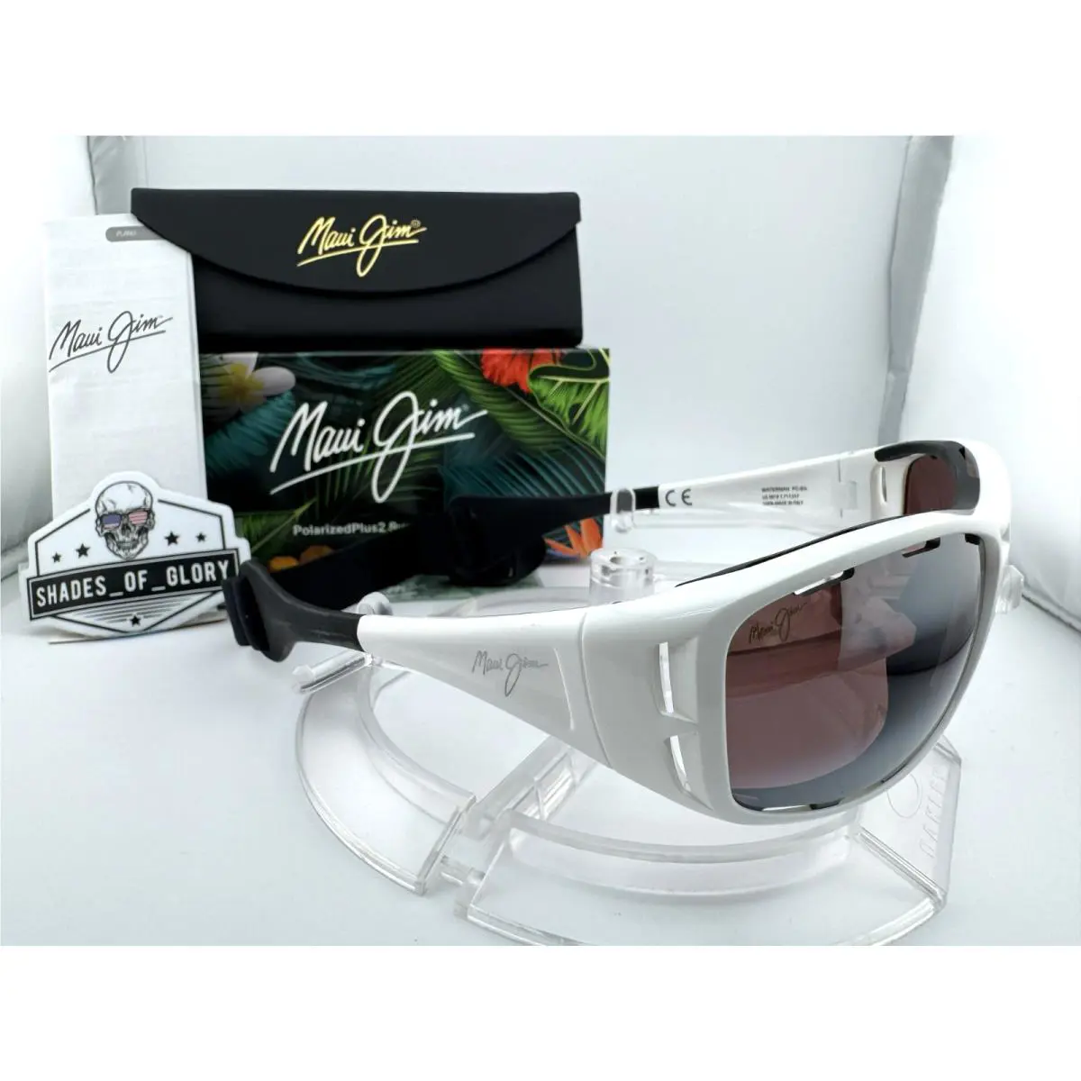Maui Jim Waterman MJ 410-05 White W/ Maui Rose Polarized Sunglasses Goggle