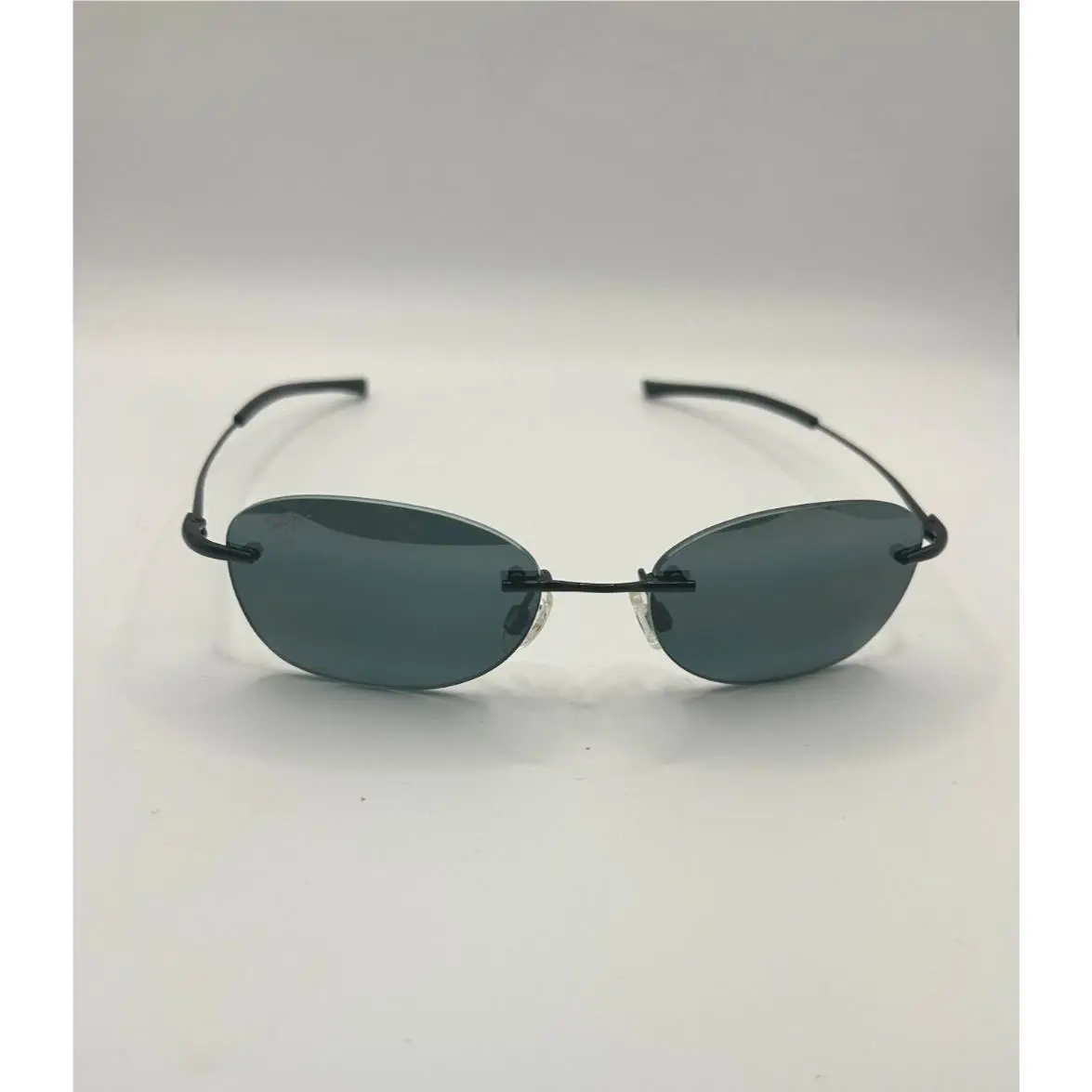 Maui Jim Aki Aki Polarized Rimless Sunglasses Gloss Black/neutral Grey 333-02