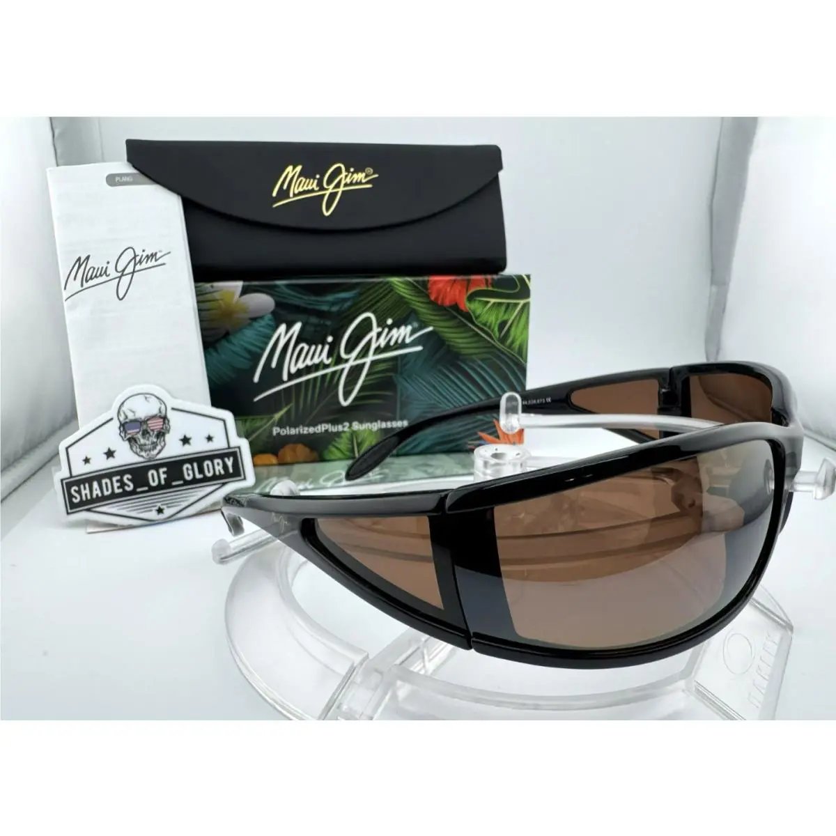 Maui Jim Offshore MJ 444-02 Black Hcl Bronze Polarized Sunglasses Ultra Rare