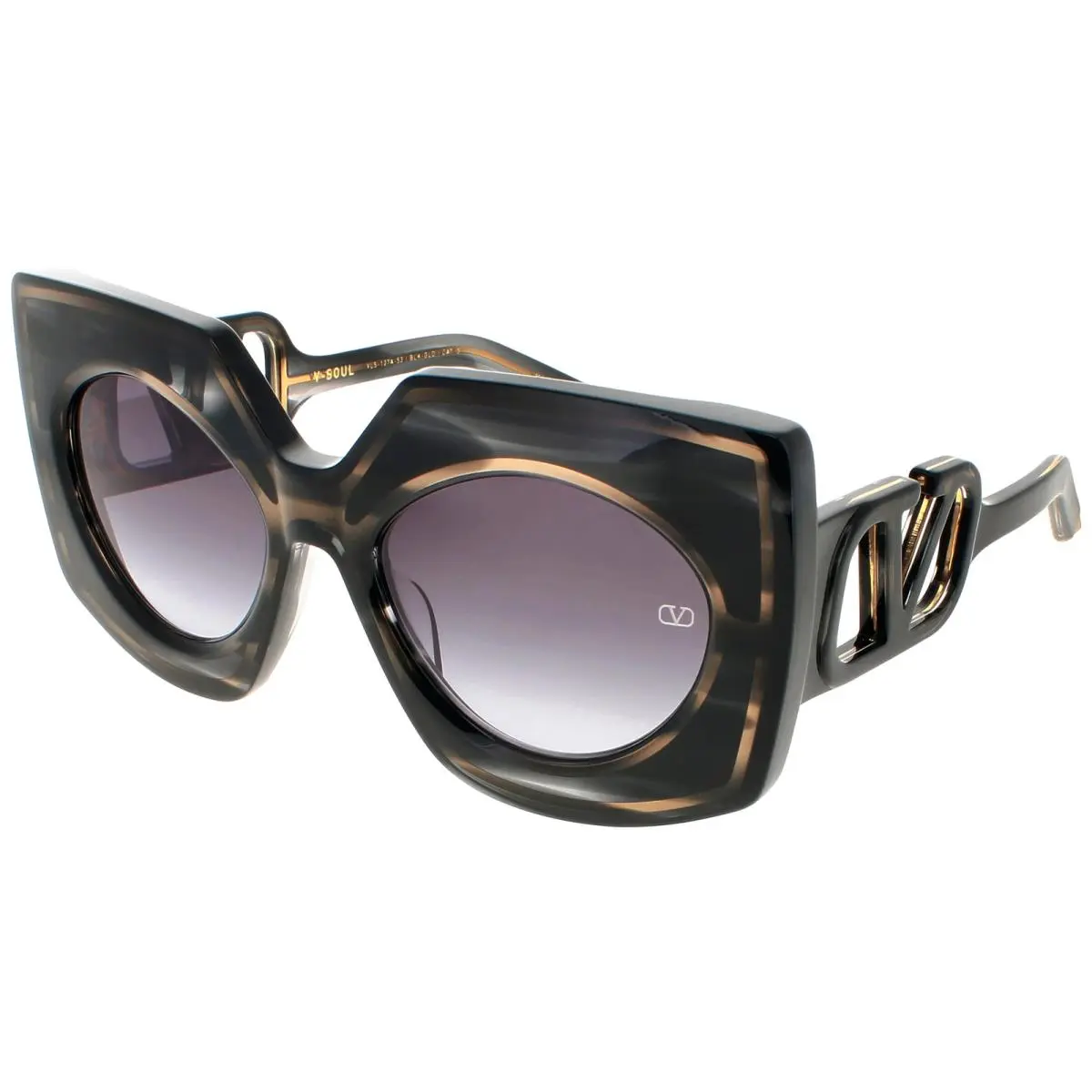 Valentino V-SOUL-VLS-127A-53 Sunglasses Sun Glasses Blk - Gld Black Ne