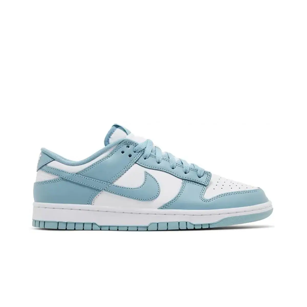 Nike Dunk Low Athletic Shoes Denim Turquoise Mens Blue DV0833 - White/Denim Turquoise