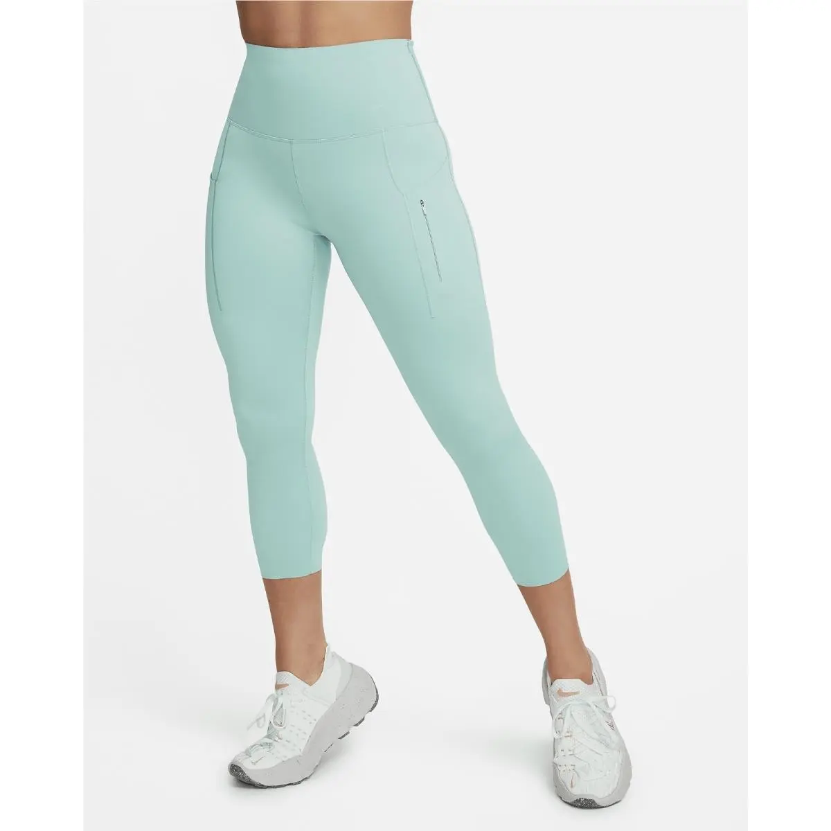 Nike GO Womens Running Firm Support High Waist Crop Leggings Green S DQ5881-NWT
