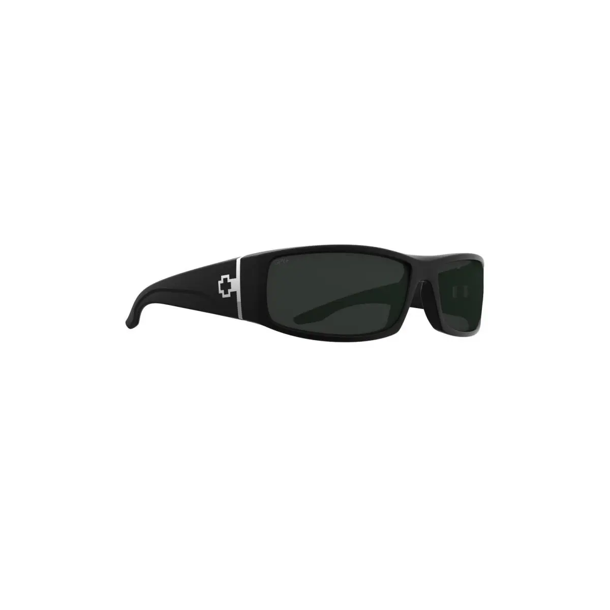 Spy Optic Mens Cooper Xl Rectangular Sunglasses Matte Black - Happy Gray Green