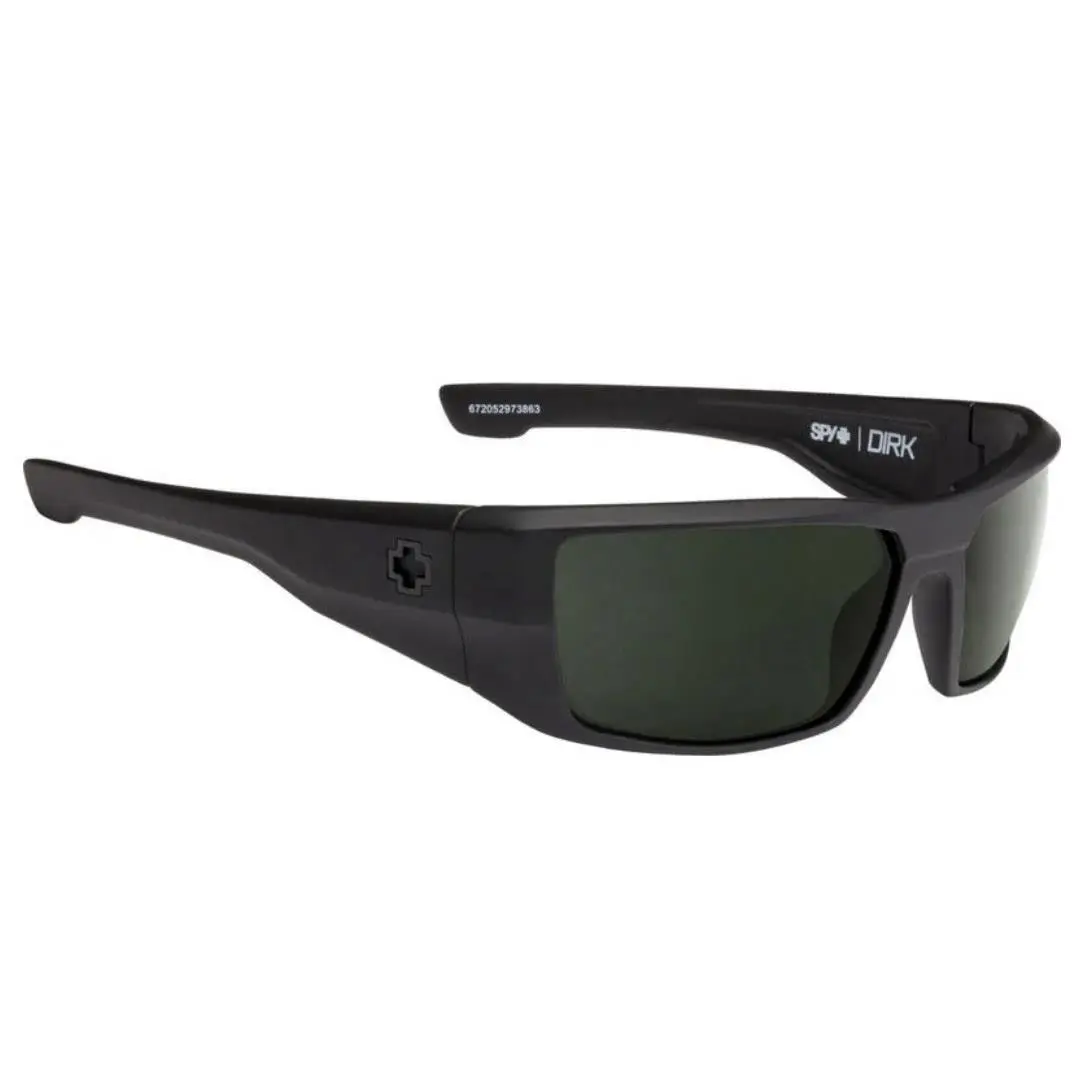 Spy Optic Dirk Sunglasses - Sosi Matte Black Ansi / Happy Gray Green Lens - Frame: SOSI Matte Black, Lens: Happy Gray Green ANSI