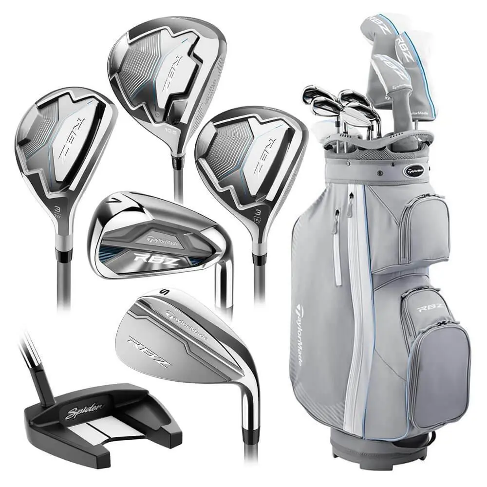 Taylormade Women Rbz Full Set - 25 RH 9 Clubs + 1 Cart Bag Graph Lady - Chrome