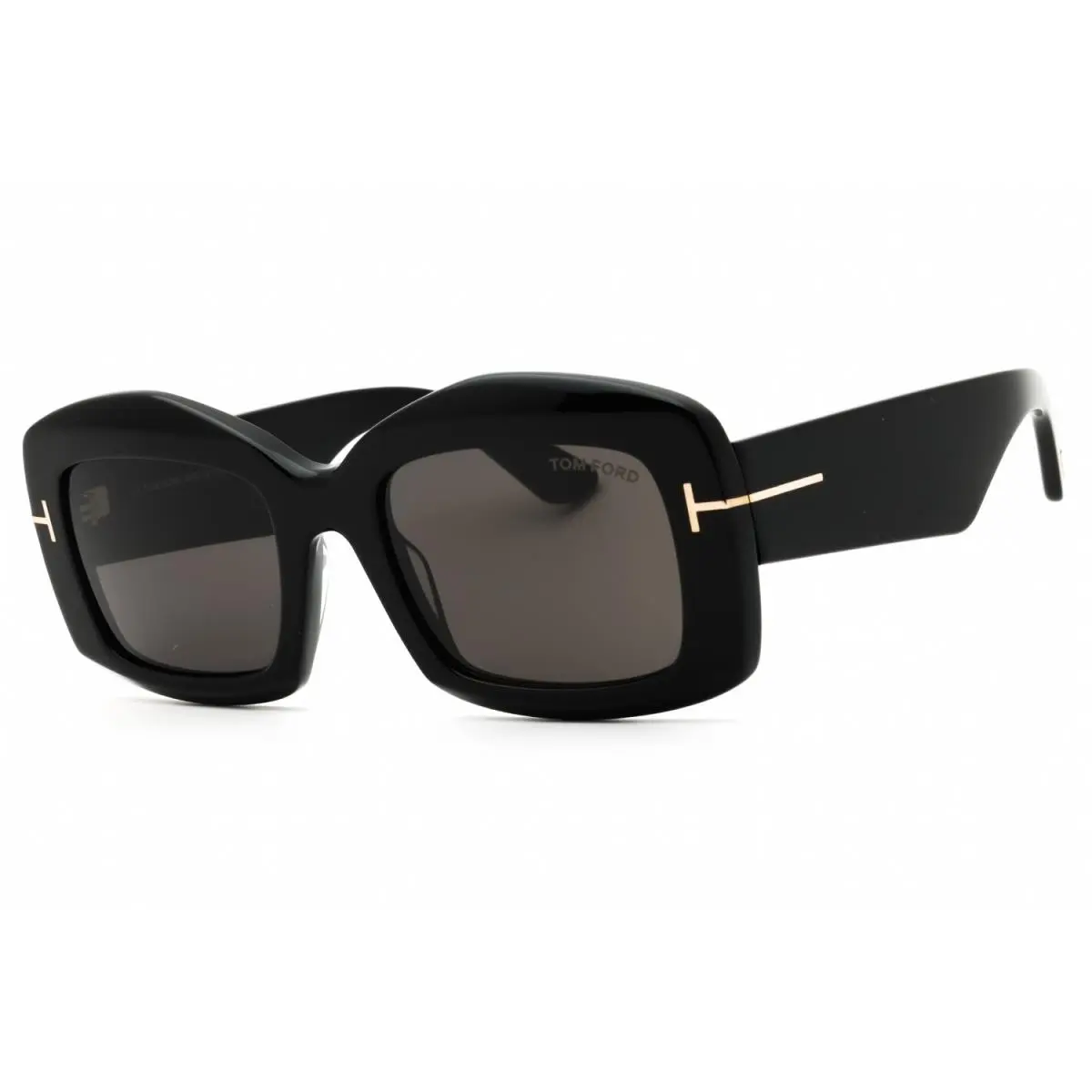 Tom Ford FT1218 01A Sunglasses Shiny Black Frame Smoke Lenses 53mm