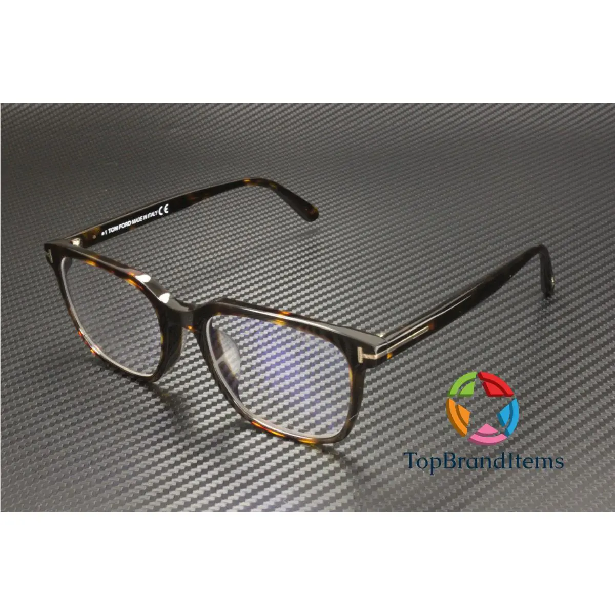 Tom Ford FT5818 F B 052 Dark Havana Blue Block Lens 53 mm Men`s Eyeglasses