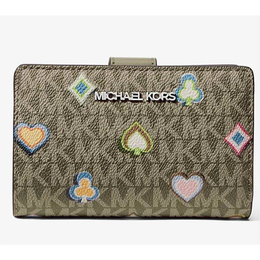 Michael Kors Jet Set Medium Printed Signature Logo Bi-fold Wallet w/ Tags