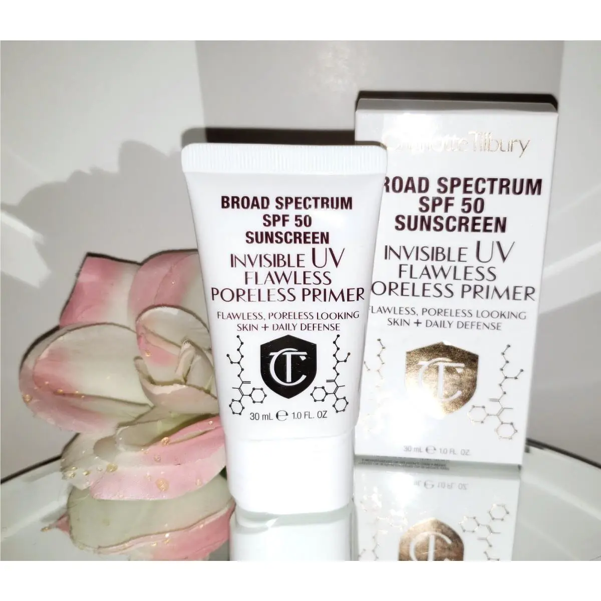 Charlotte Tilbury Invisible UV Flawless Poreless Primer SPF50 Sunscreen 30ml 1oz