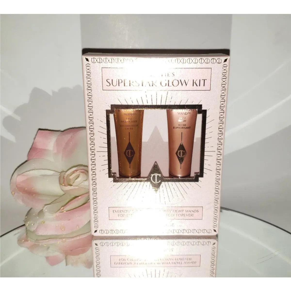 Charlotte Tilbury Superstar Glow Kit Highlighter Blush Wand Spotlight Pinkgasm