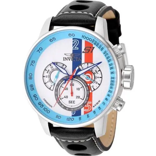 Invicta Men`s 48mm S1 Rally Quartz Multifunction White/blue/orange Dial Watch