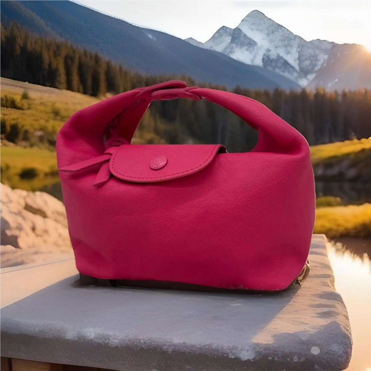 Longchamp Le Pliage Xtra Round Leather Top Handle Bag In Pink
