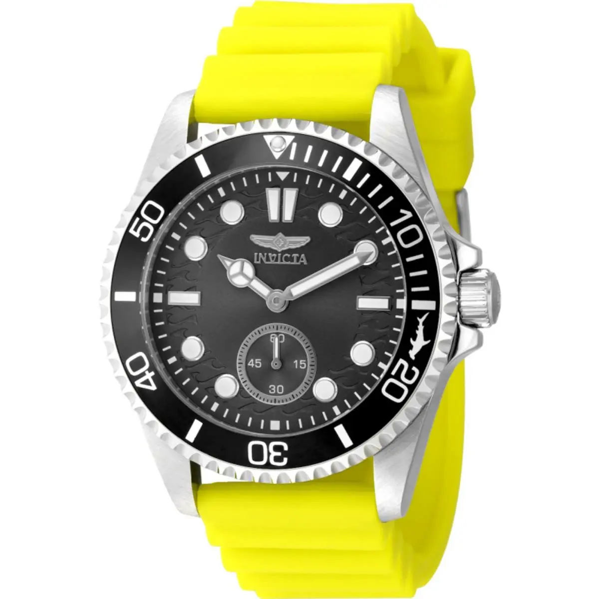 Invicta Men`s Watch Pro Diver Quartz Charcoal Dial Yellow Silicone Strap 49339 - Dial: Charcoal, Band: Yellow