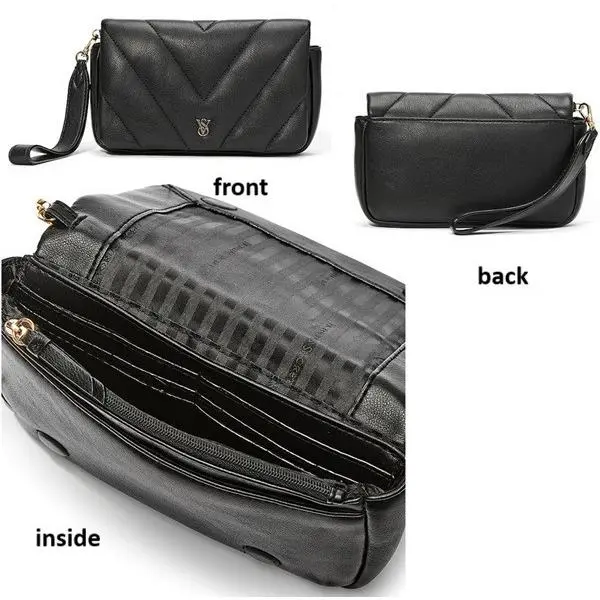 Victoria`s Secret Phone Wristlet Wallet and a Clutch in One IN Black
