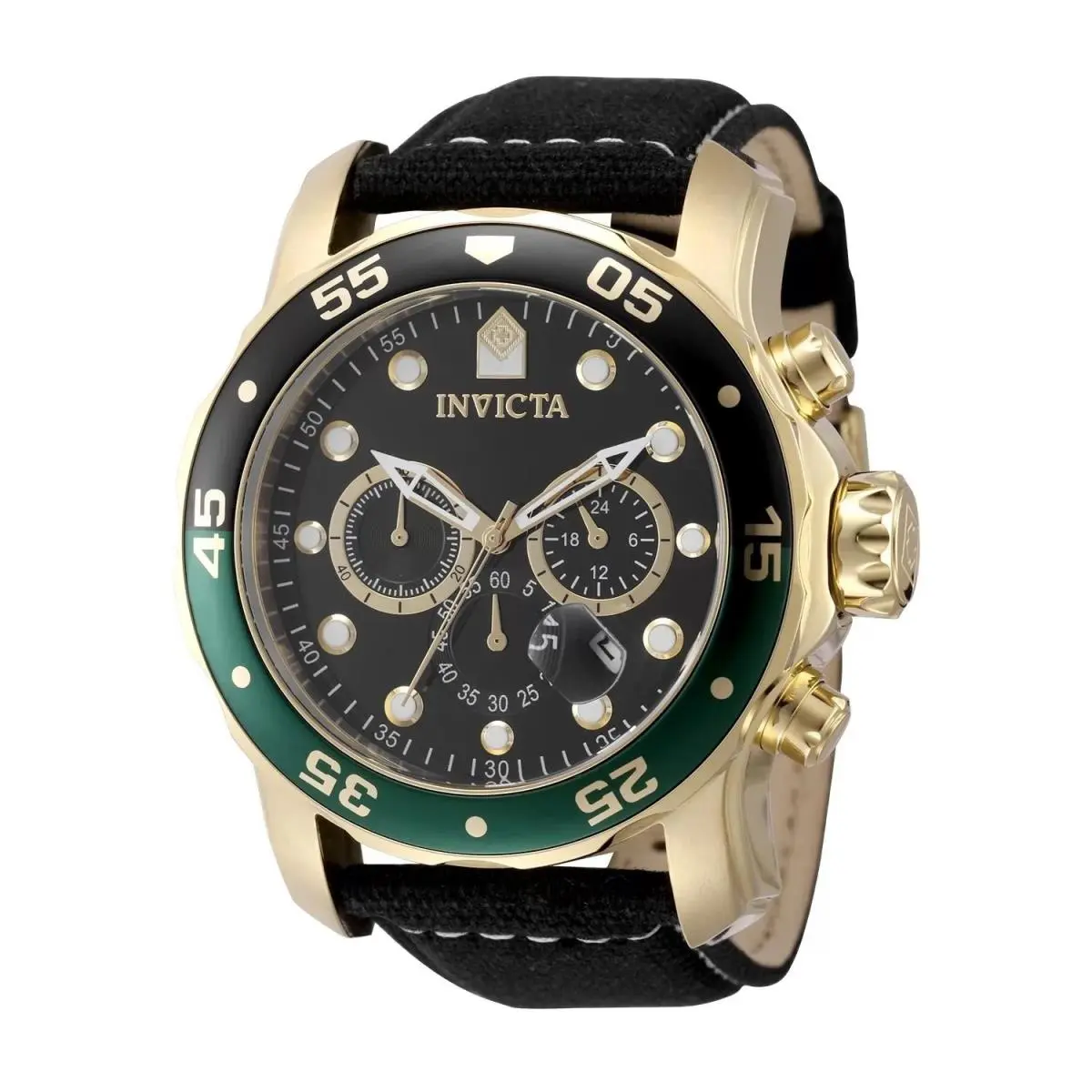 Invicta 49834 Quartz Watch Black Dial Canvas 48mm Men