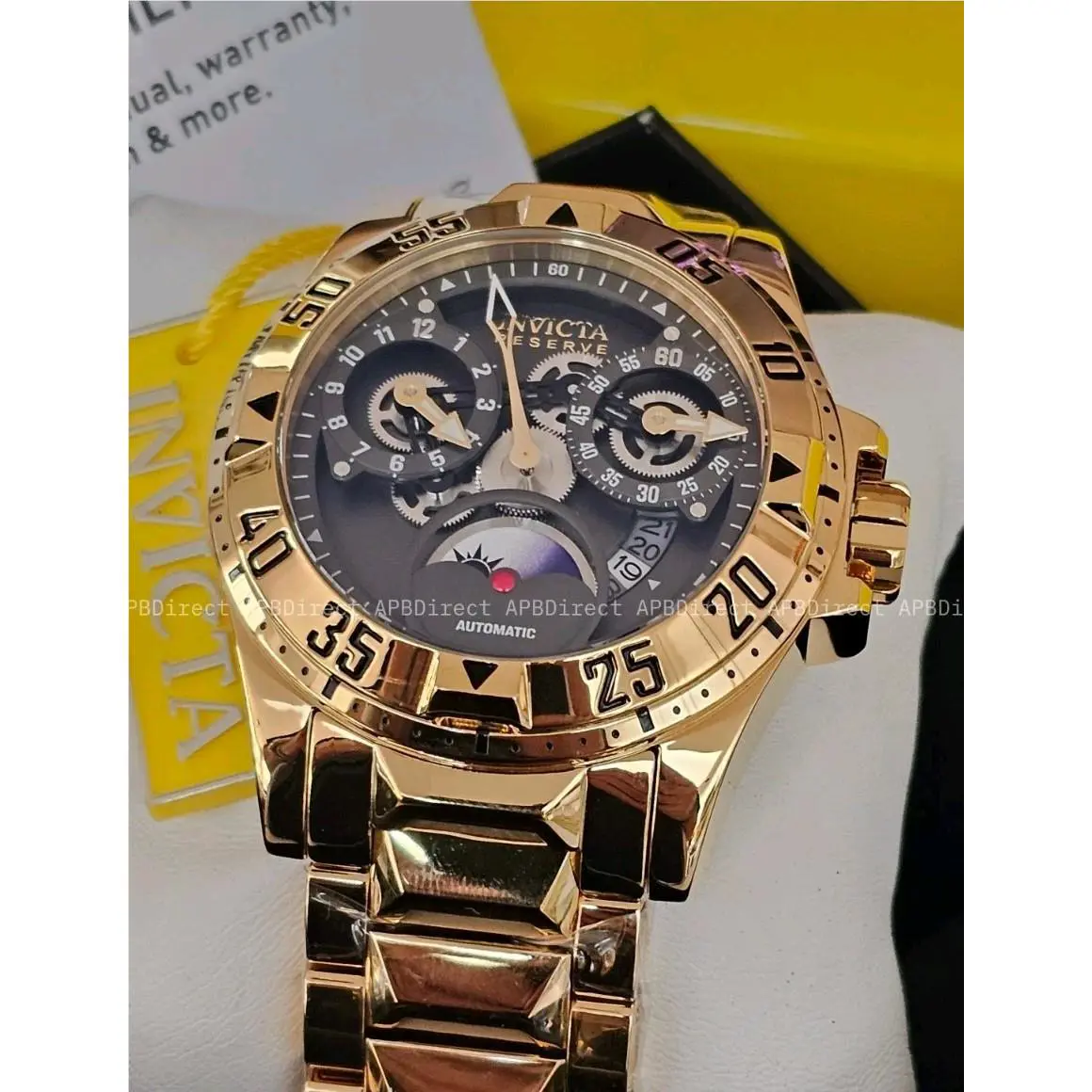Invicta - Reserve Excursion - Automatic Day / Night - Gold Plated - Mens Watch
