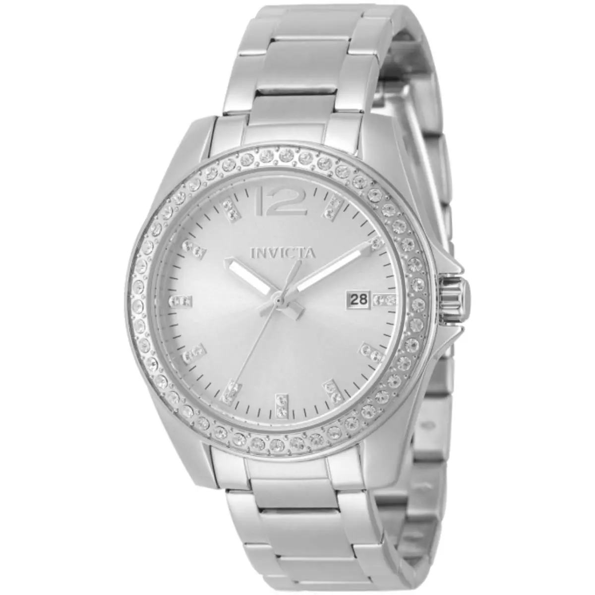 Women`s Watch Angel Quartz Silver Dial Stainless Steel Bracelet 49846 by Invicta