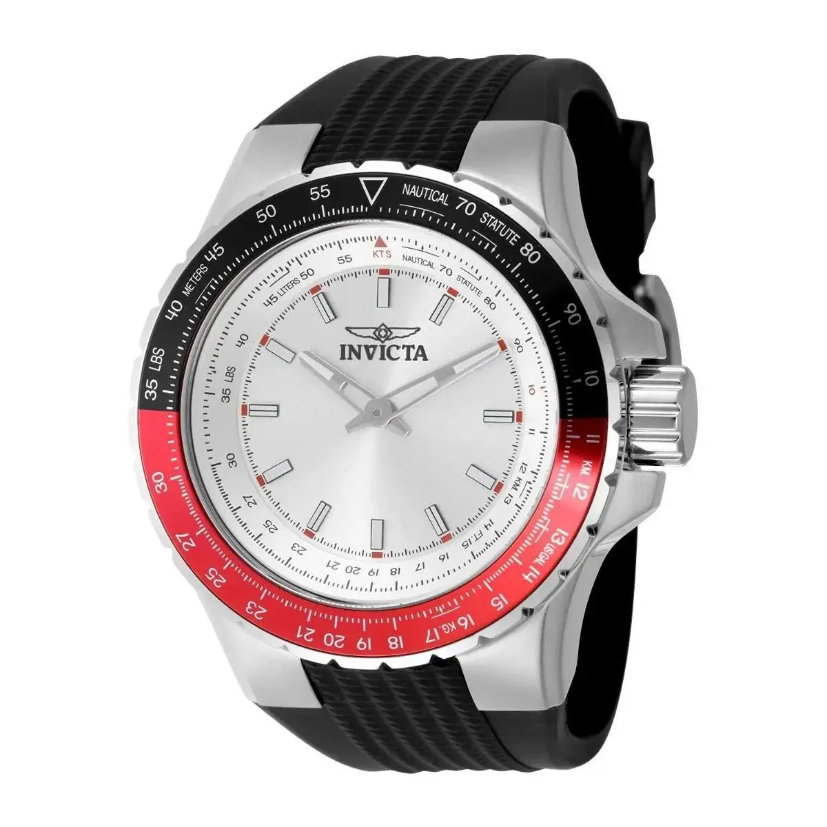 Invicta Aviator 49648 Men`s 50mm Black Red Silver Quartz Men`s Watch
