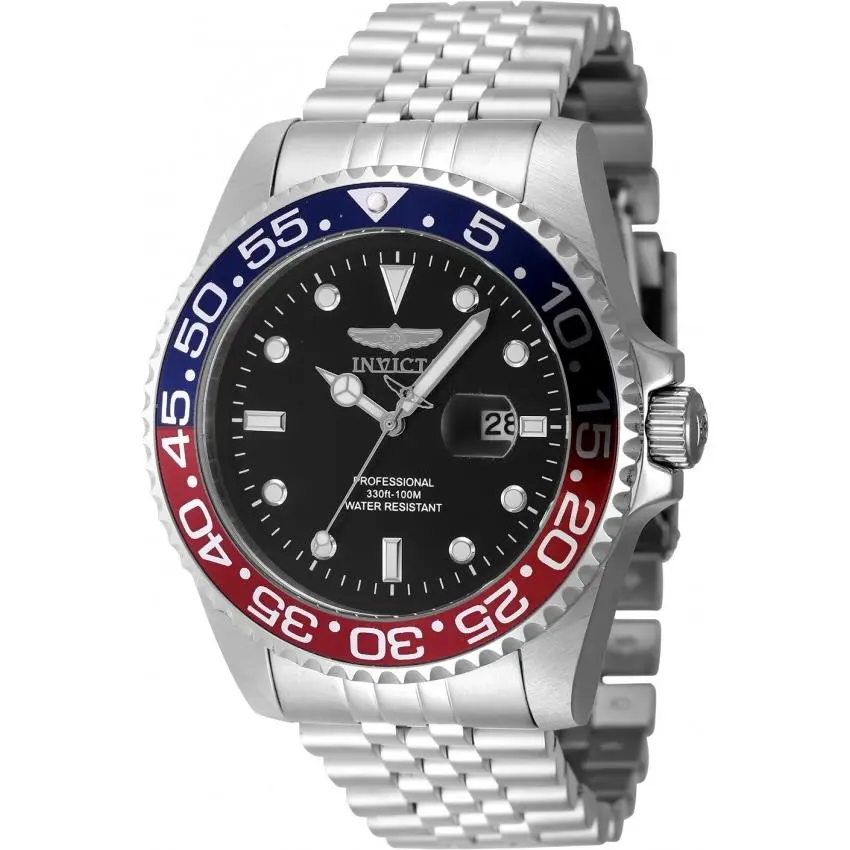 Pro Diver Quartz Black Dial Pepsi Bezel Men`s Watch 48388 by Invicta
