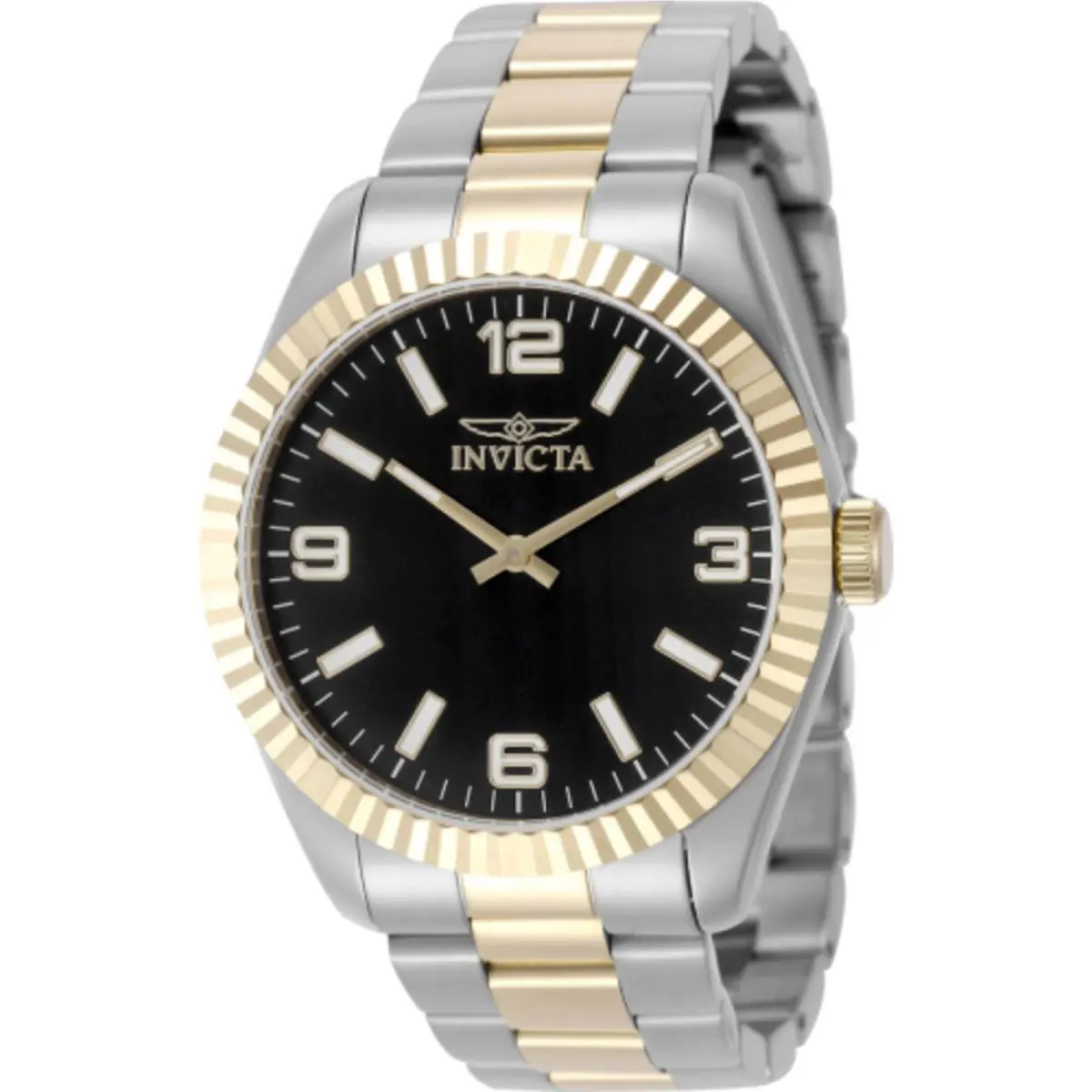 Invicta Men`s Watch Specialty Quartz Black Dial Two Tone Steel Bracelet 49675