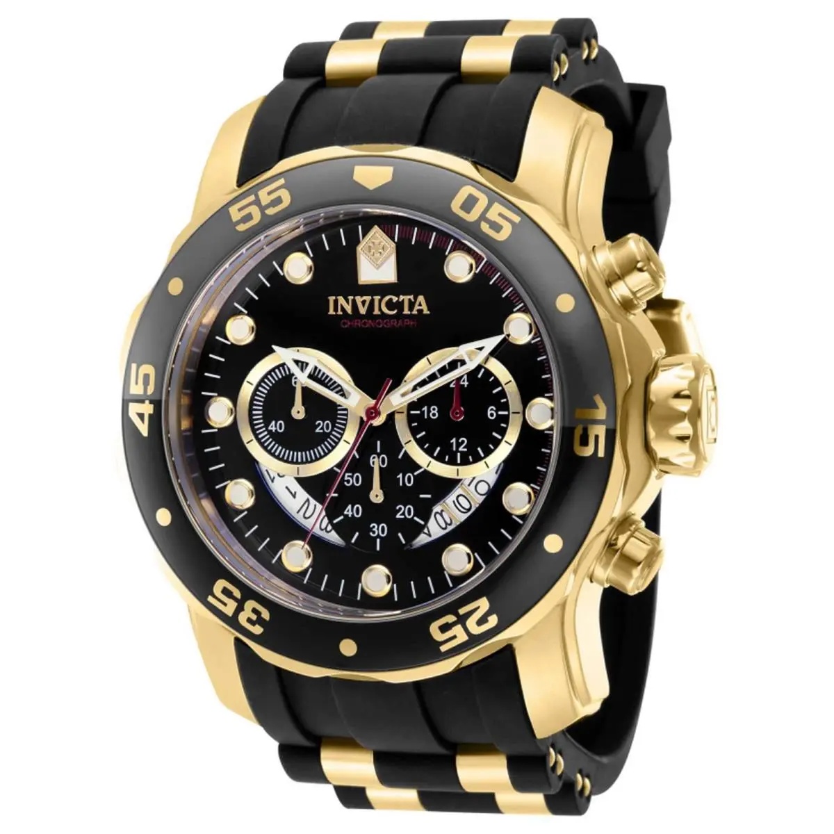Invicta Men`s Watch Pro Diver Scuba Chronograph Black Dial Strap 37228