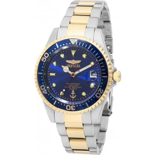 Invicta Ocean Voyage 37.5 mm Stainless Steel Gold +steel Blue Dial Stunning