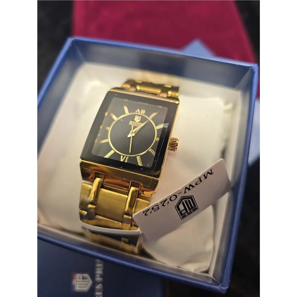 Invicta X Montres Prestige Men`s Square Gold/black Dial Watch MPW-0253