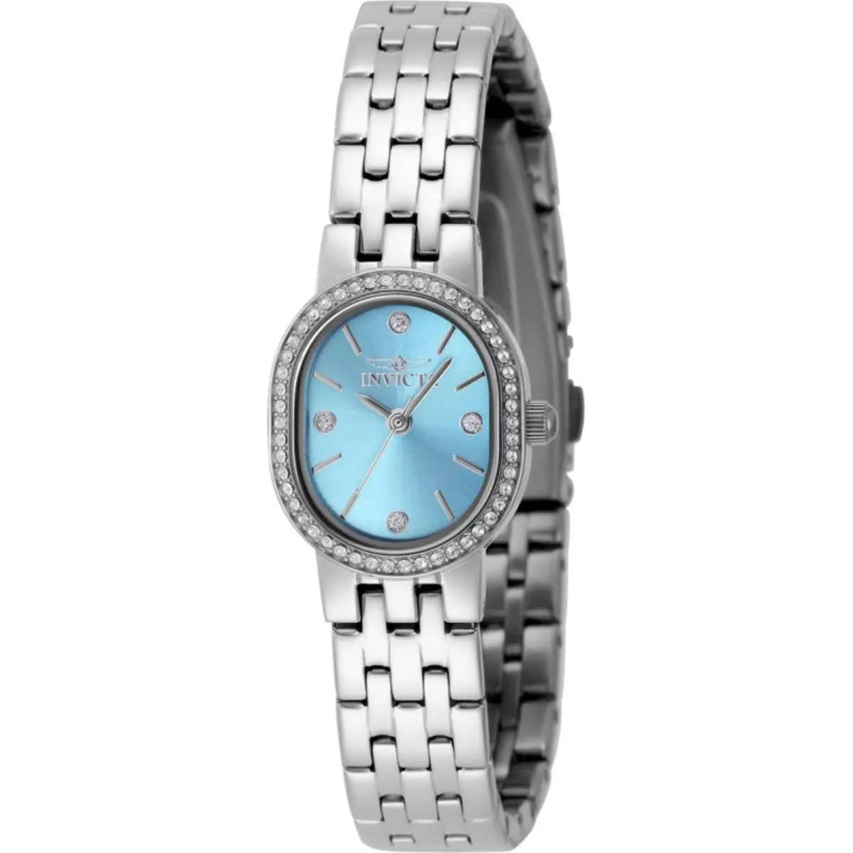 Invicta Women`s Watch Angel Quartz Light Blue Dial Silver Tone Bracelet 49073