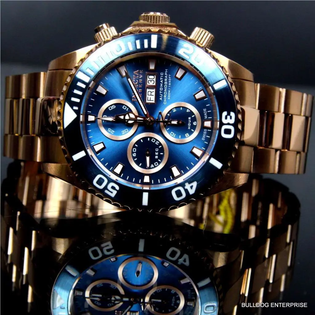 Invicta Reserve Pro Diver Rose Gold Swiss Automatic 7750 Valjoux 18916 Watch