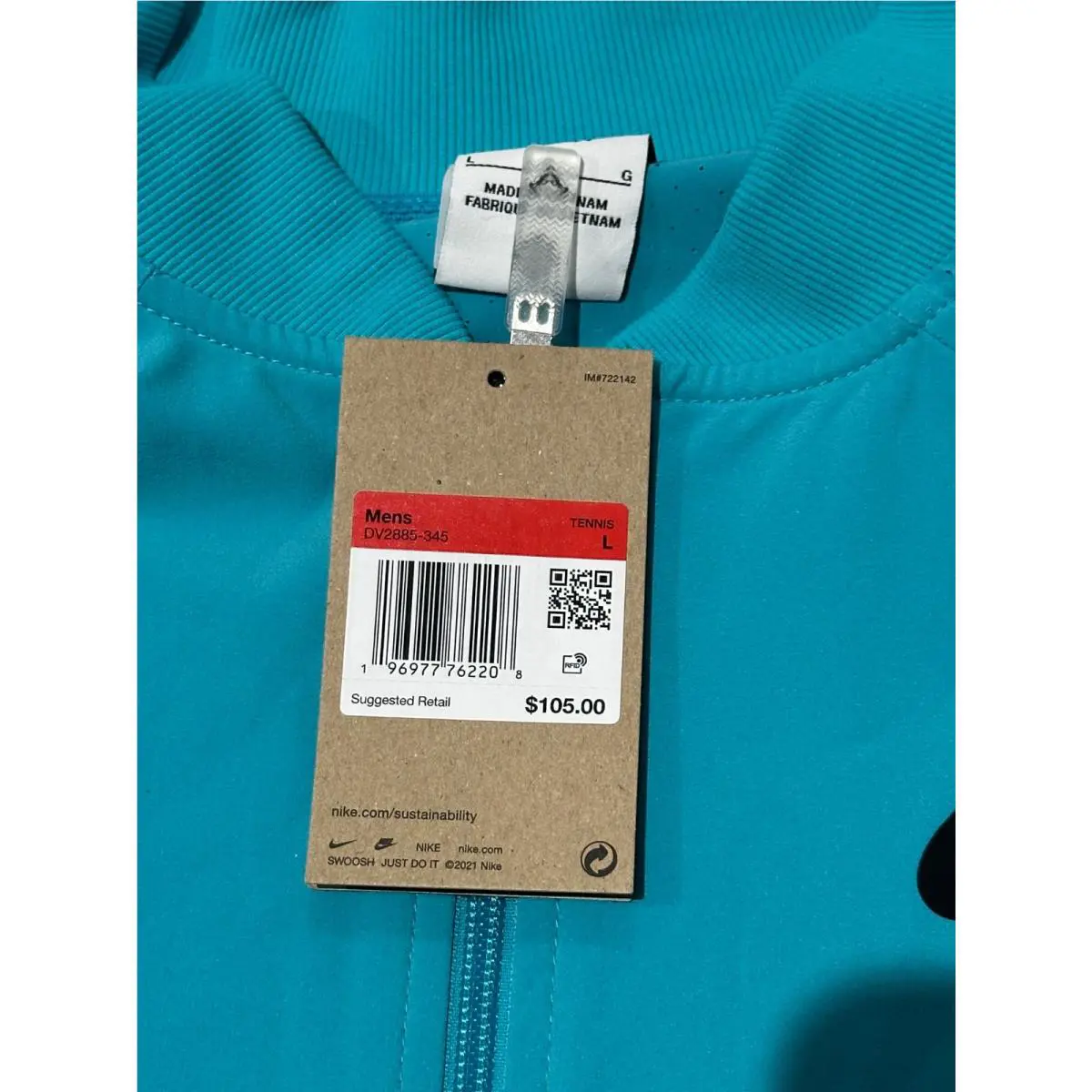Nike clothing - Nike Rafael Nadal Tennis - Rafael Nadal Tennis - DV2885-345 DV2885345 - 345 - Dusty Cactus Teal Mint/White (UPC: 196977762208) 4