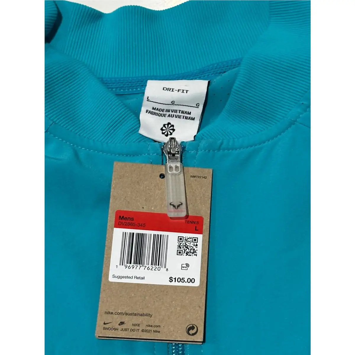 Nike clothing - Nike Rafael Nadal Tennis - Rafael Nadal Tennis - DV2885-345 DV2885345 - 345 - Dusty Cactus Teal Mint/White (UPC: 196977762208) 5