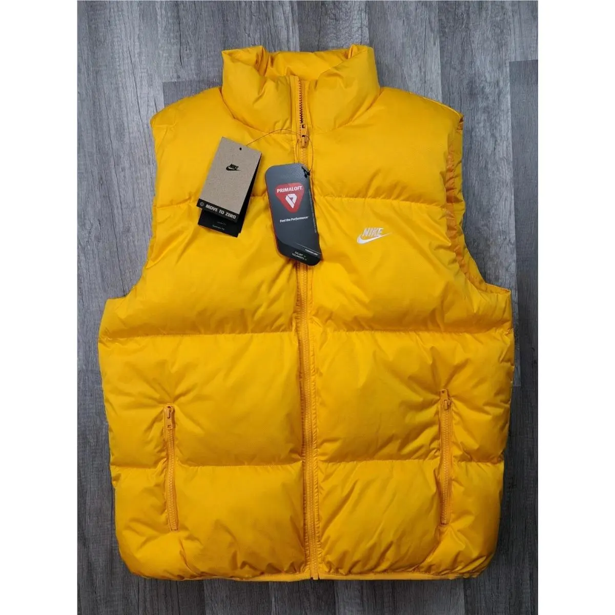 Nike Sportswear Primaloft Yellow Puffer Vest FB7373-739 Men`s Size Medium