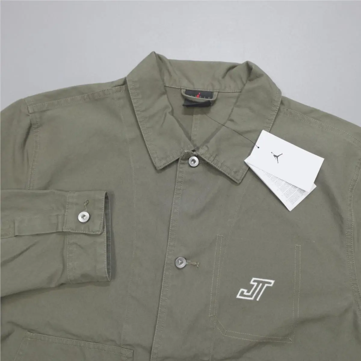 Jordan Canvas Jacket Olive Green Chore Coat Tatum Chicago HM3880-222 Mens Size L